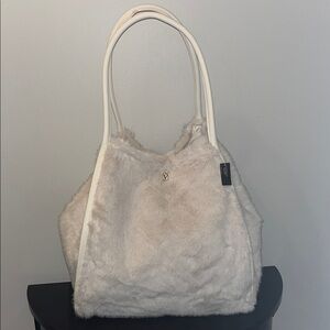 Victoria's Secret Cream Faux Fur Tote